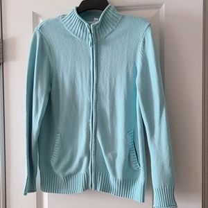 Croft & Barrow teal Zip-up woman's sweater size M